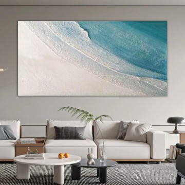 Abstract and Decorative Painting - Blue abstract Ocean wall art minimalism
